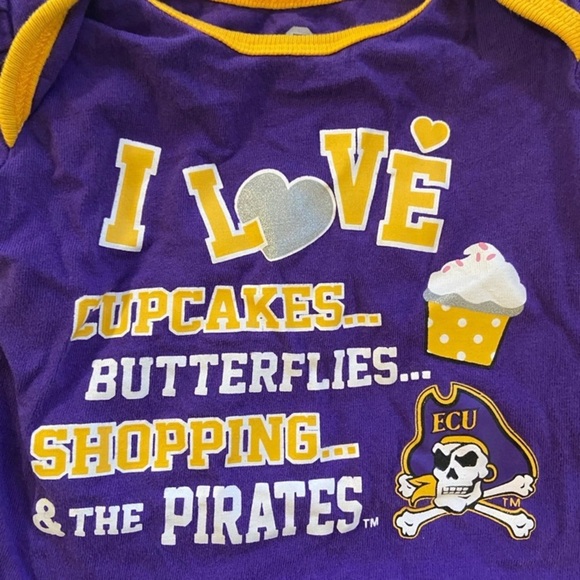 Purple and White Bodysuit Set with Playful Designs - Picture 2 of 6